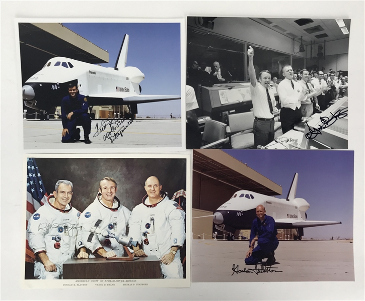 Lot of Four (4) Signed NASA Related 8" x 10" Photographs w/ Haise, Kranz & Others!