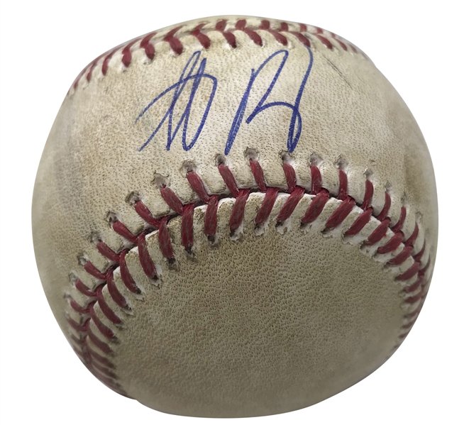 Anthony Rizzo Signed & Game Used 2016 World Series Year OML Baseball (MLB & JSA)