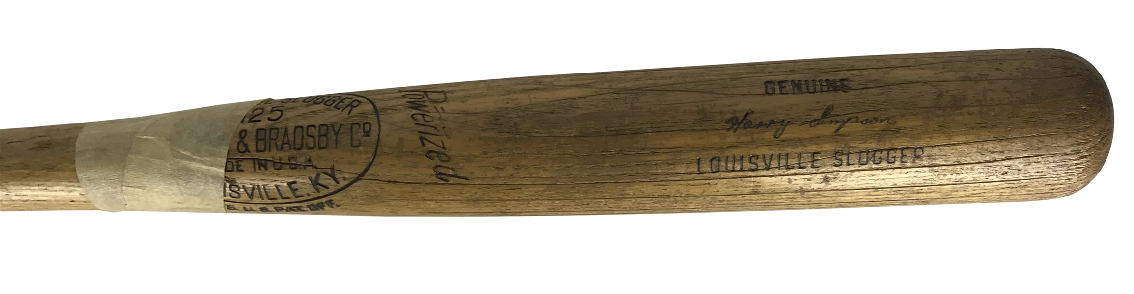 Harry Simpson Game Used 1957-58 K48 Baseball Bat w/ Heavy Use! (PSA/DNA)