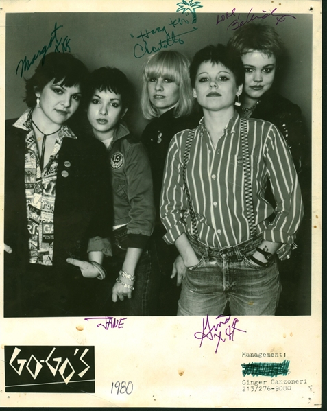 The Go Gos Vintage Group Signed 8" x 10" Photograph w/ 5 Signatures! (Beckett/BAS Guaranteed)