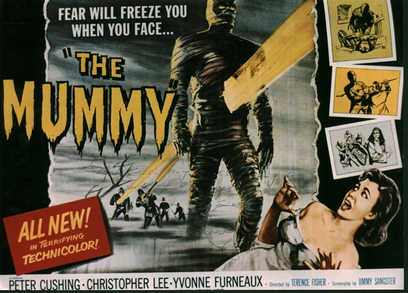 Peter Cushing Signed 8.5" x 11" Mummy Mock Poster (Beckett/BAS & PSA/DNA)