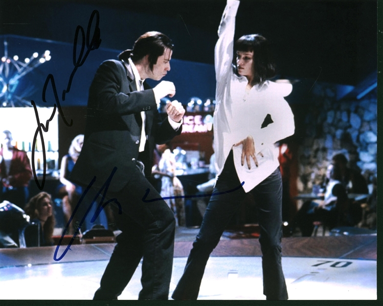 "Pulp Fiction" - John Travolta & Uma Thurman Signed 11" x 14" Color Photo (Beckett/BAS Guaranteed)