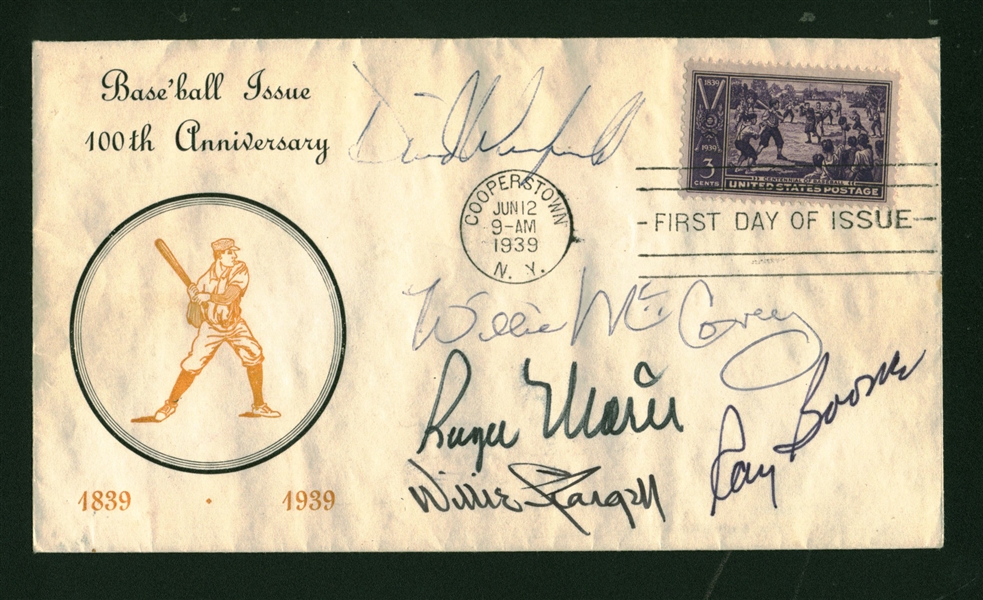 RBI Leaders Multi-Signed First Day Cover w/ Maris, Stargell & Others (SGC)