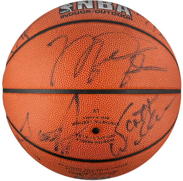 1990-91 Chicago Bulls Team Signed Basketball w/ Jordan, Pippen & Others (Bulls & JSA)