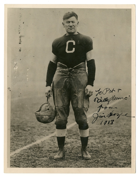 Jim Thorpe ULTRA-RARE Signed 7" x 9" Bulldogs Original Photograph (JSA)