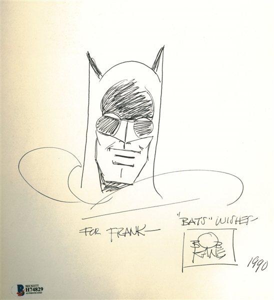 Bob Kane Signed & Batman Sketched "Batman & Me" Book (Beckett/BAS)