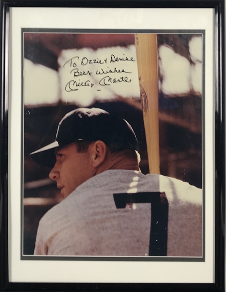 Mickey Mantle Signed Over-Sized 16" x 20" Photograph To Ozzie & Denise Smith! (JSA)