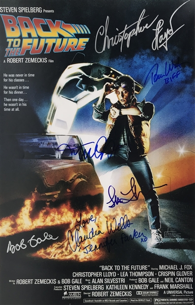 Back To The Future Multi-Signed 12" x 18" Mock Poster w/ Fox, Gale & Others! (Beckett/BAS)