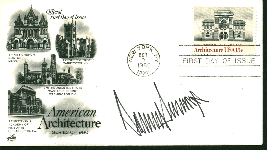 President Donald Trump Signed 1980 First Day Cover (Beckett/BAS Guaranteed)