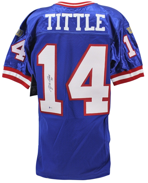 Y.A. Tittle Signed Wilson NFL New York Giants Jersey (Beckett/BAS)