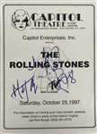 The Rolling Stones: Mick Jagger & Charlie Watts Dual Signed Un-Circulated 10" x 13" Private Concert Poster (w/Concert Ticket)(Beckett/BAS)