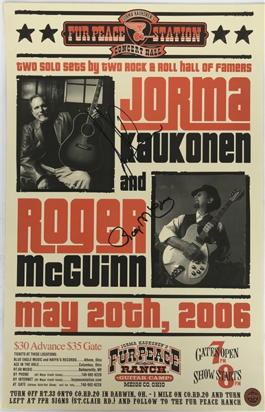 Roger McGuinn & Jorma Kaukonen Signed Original 11" x 17" Concert Poster (Beckett/BAS)