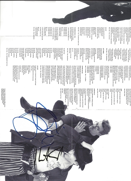 David Bowie & Hunt Sales Signed "Tin Machine" CD Booklet Fold-Out Poster (Beckett/BAS)