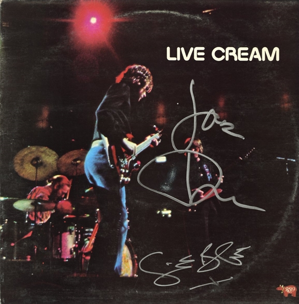 Cream: Jack Bruce & Ginger Baker Dual Signed "Live Cream" Record Album Cover (Beckett/BAS)