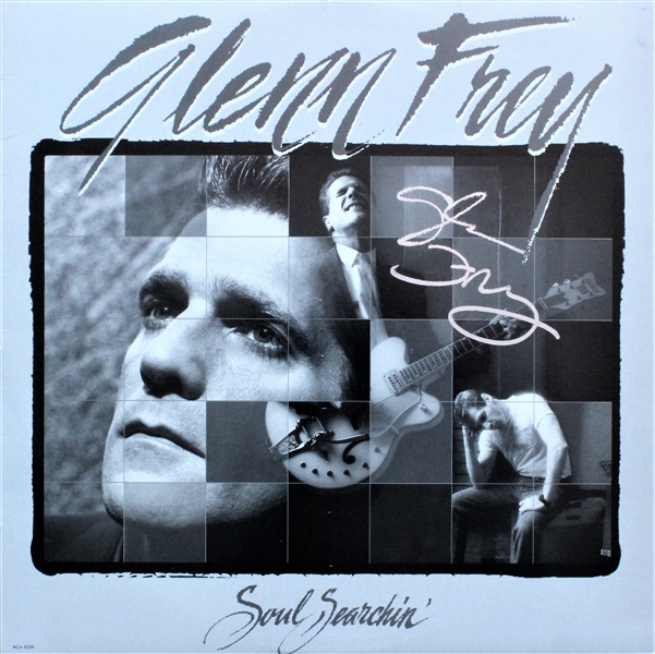 The Eagles: Glenn Frey Rare Signed "Soul Searchin" Album Cover (Beckett/BAS)