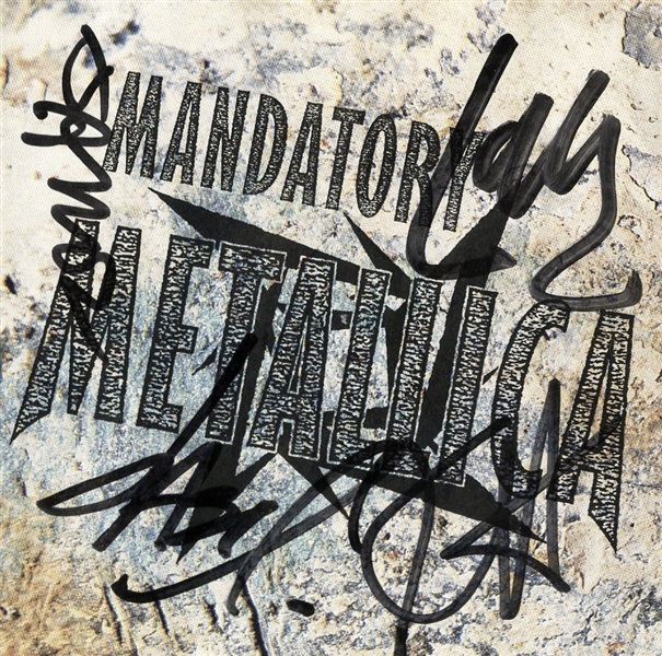 Metallica Group Signed "Mandatory Metallica" CD Booklet (Beckett/BAS)