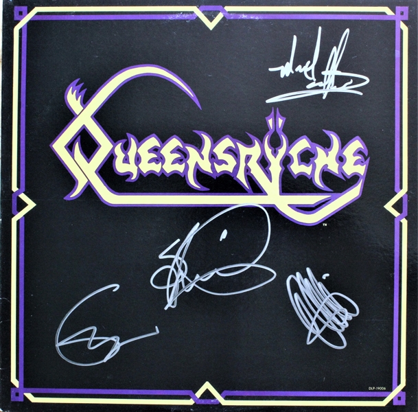 Queensryche ULTRA-RARE Group Signed Self-Titled Debut EP Record Album (Beckett/BAS) 