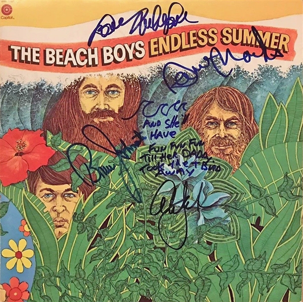Beach Boys Group Signed "Endless Summer" Album with Sketch & Handwritten Lyrics (4 Sigs)(Beckett/BAS Guaranteed)