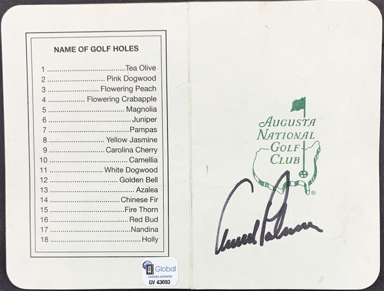 Arnold Palmer Signed Masters Scorecard (Beckett/BAS)