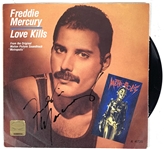 Queen: Freddie Mercury Rare Signed 7" Album Solo Album Single for "Love Kills" (Epperson/REAL)