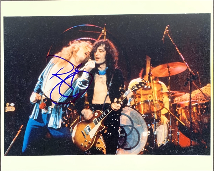 Led Zeppelin: Robert Plant Signed 8" x 10" Color Concert Photo w/Jimmy Page! (JSA)