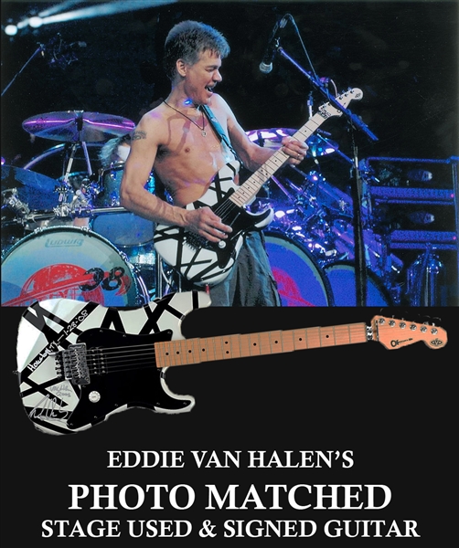 Eddie Van Halen Amazing 2008 Stage Used & Signed Charvel EVH Guitar with Photo Proof (Van Halen LOA & Beckett/BAS)