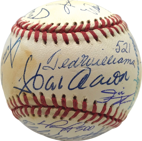 Lot Detail - 500 Home Run Club Multi-Signed ONL Baseball w/ Incredible ...