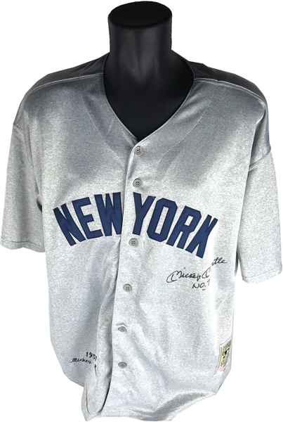 Mickey Mantle Signed Mitchell & Ness Vintage Style NY Yankees Jersey (Beckett/BAS)