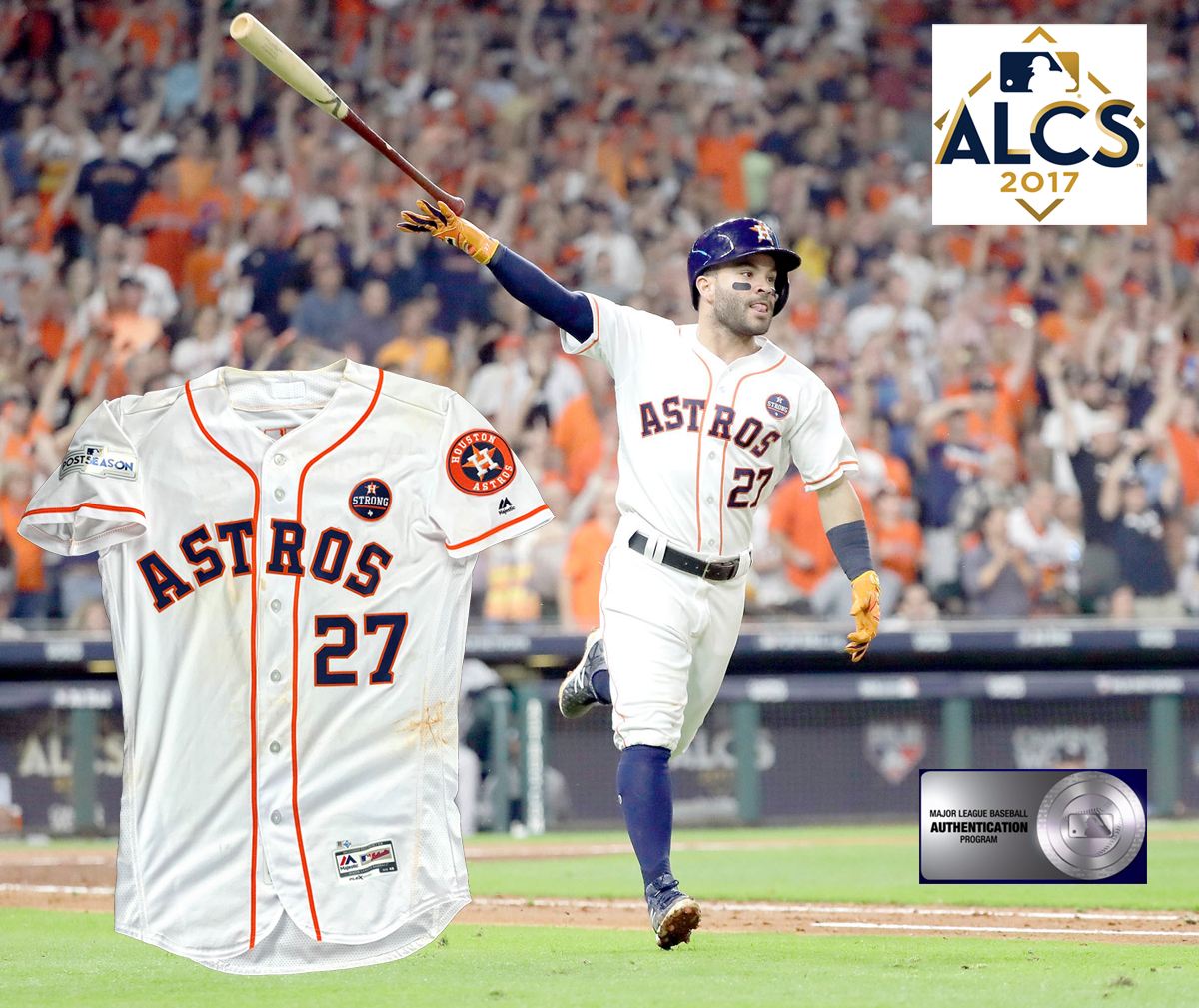 Jose Altuve 2018 ALCS Game 1 Road Gray Game-Used Jersey (Size 40