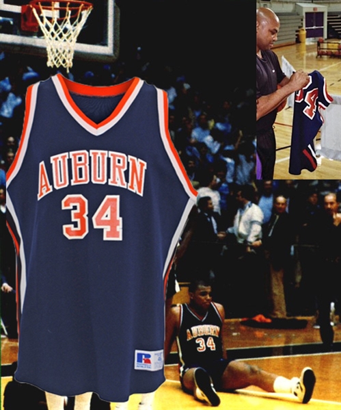 Charles Barkley c. Early 1980s Game Worn & Signed Auburn University Jersey (Grey Flannel)