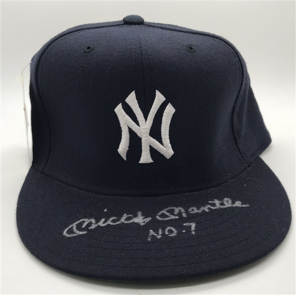 Mickey Mantle Signed New York Yankees Fitted Baseball Cap (PSA/DNA)