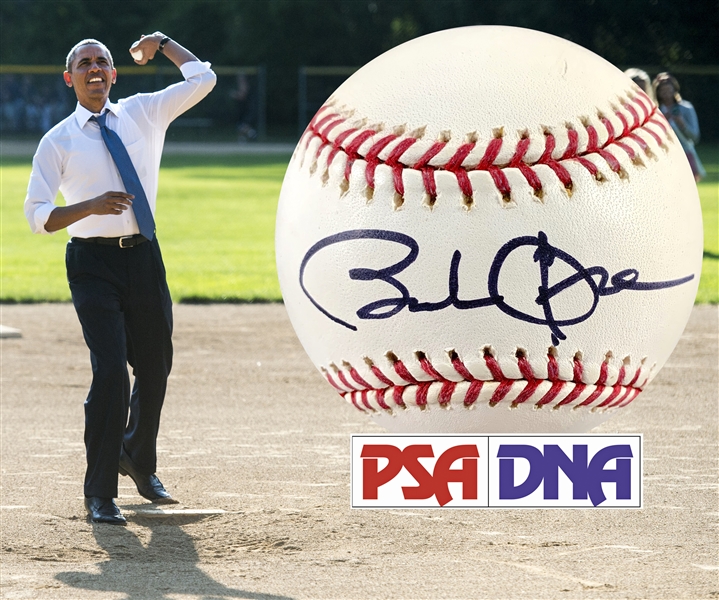 President Barack Obama Superb Signed OML Baseball (PSA/DNA)