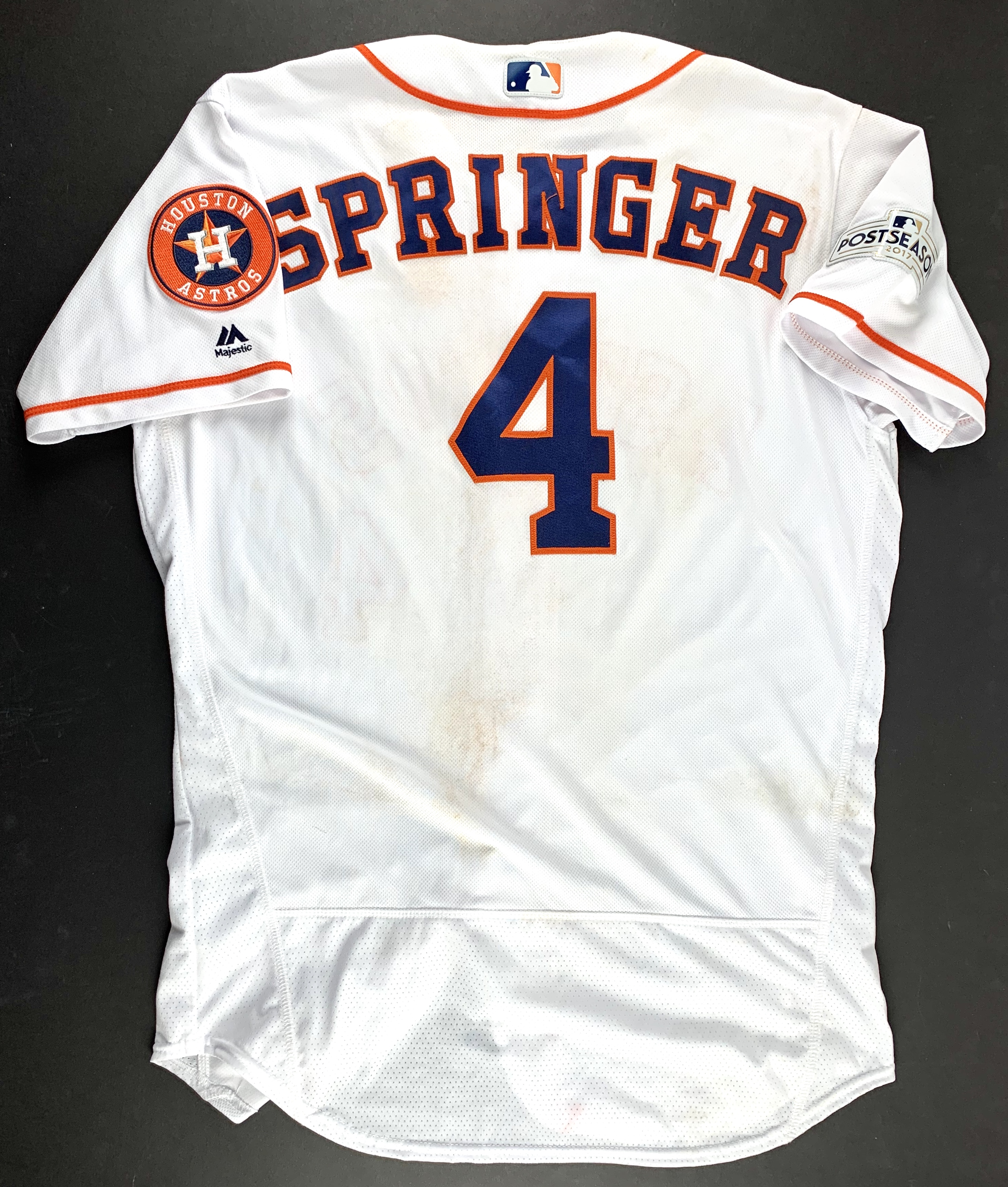2019 Houston Astros George Springer #4 Game Issued Navy Jersey 150 Patch 46