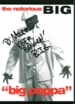 The Notorious B.I.G Christopher Wallace Signed 5" x 7" Promotional "Big Poppa" Postcard Sticker! (Beckett/BAS GEM MINT 10 Autograph!)
