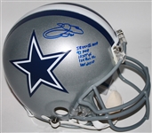 Emmitt Smith Signed Full Sized PROLINE Dallas Cowboys Helmet w/ 5 Career Stat Inscriptions! (BAS/Beckett)