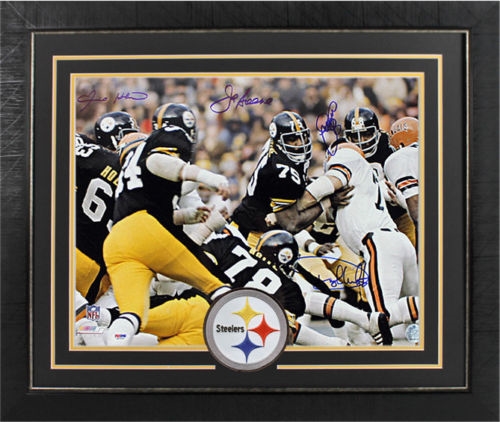 Steel Curtain: Multi-Signed 16" x 20" Color Photograph w/ 4 Signatures in Custom Framed Display (PSA/DNA)
