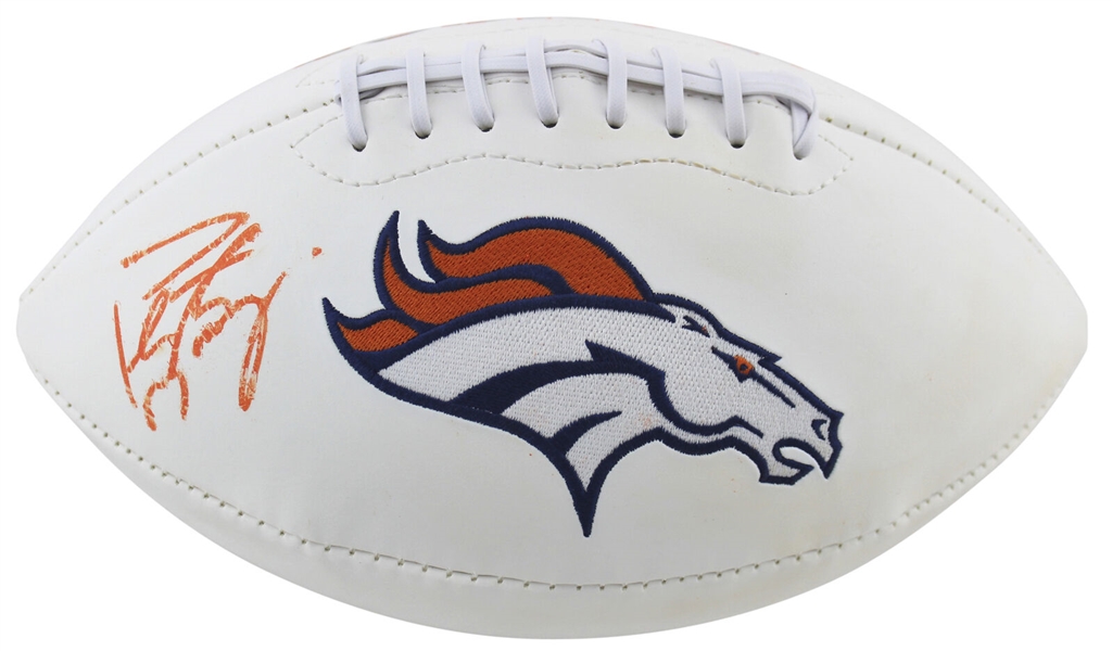 Peyton Manning Signed Broncos Logo White Panel Football (Fanatics)