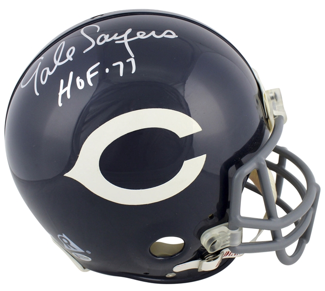 Gale Sayers Signed Full-Sized PROLINE Chicago Bears Helmet w/ "HOF 77" Inscription (Beckett/BAS)