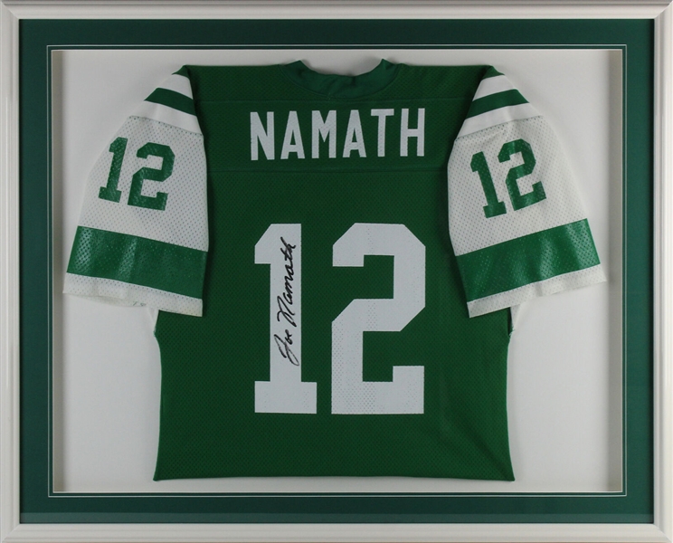 Joe Namath Signed New York Jets Jersey in Framed Display (Beckett/BAS)