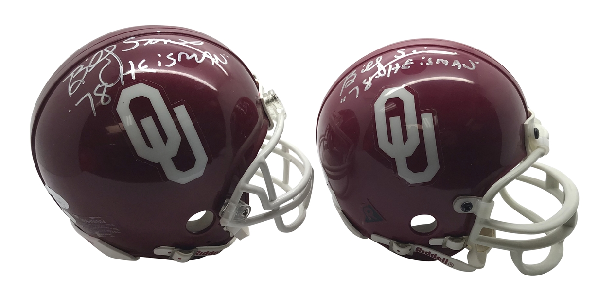 Billy Sims Lot of Two (2) Signed Mini Helmets (JSA)