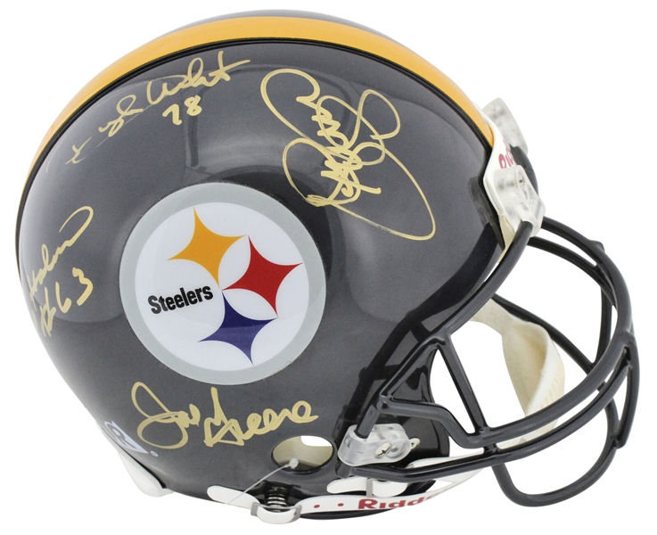 Pittsburgh Steelers: "The Steel Curtain" Signed Full-Sized PROLINE Football Helmet (Beckett/BAS)