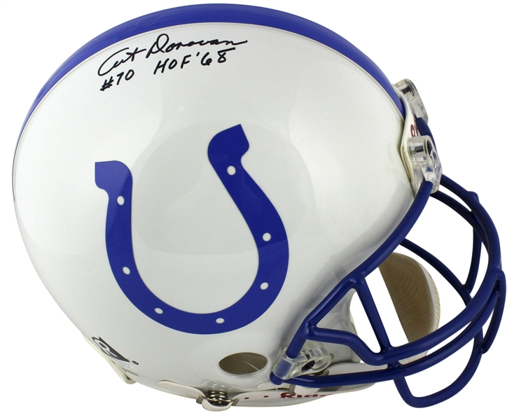 Art Donovan Signed "HOF 68" Full-Sized PROLINE Indianapolis Colts Helmet (Beckett/BAS)