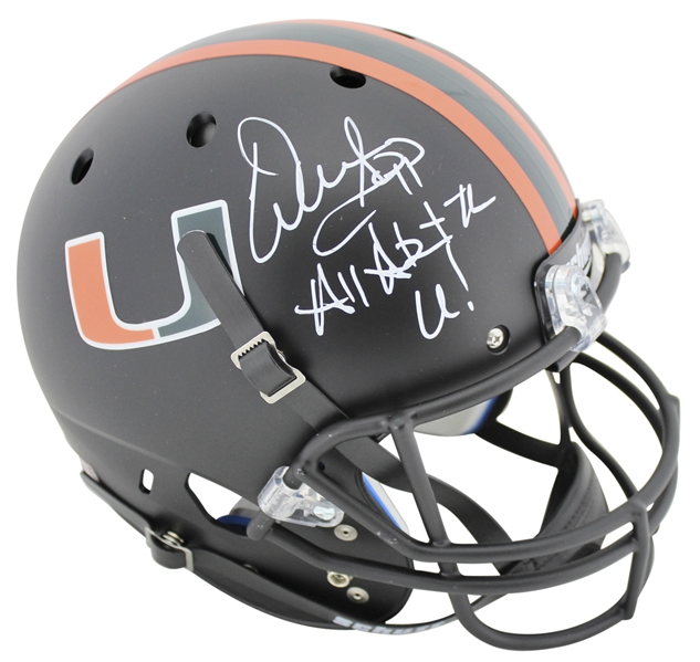 Warren Sapp Signed & Inscribed University of Miami Full-Sized Helmet (Beckett/BAS)