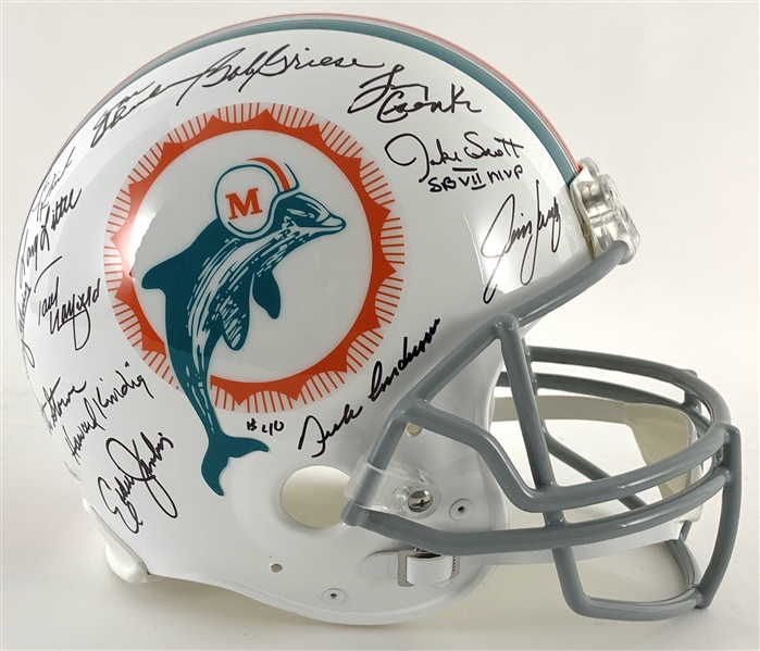 1972 Miami Dolphins (Perfect Season) Team Sized Full Sized Helmet w/26 Sigs (JSA Witness)