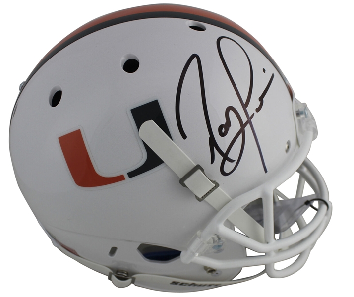 Ray Lewis Signed Schutt Miami Hurricanes Full Size Replica Model Helmet (Beckett/BAS)
