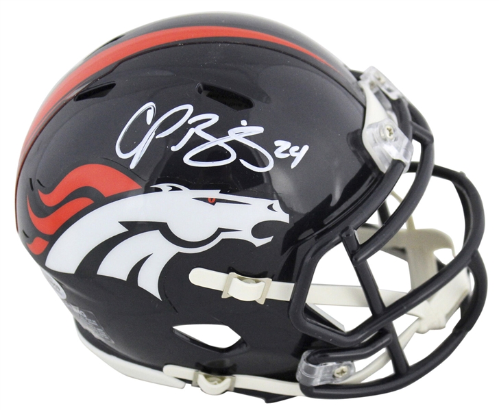 Champ Bailey Signed Riddell Denver Broncos Speed Style Mini Helment (Beckett/BAS)