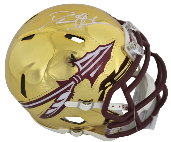 Deion Sanders Signed Riddell Florida State Seminoles Chrome Speed Model Mini Helmet (Beckett/BAS)