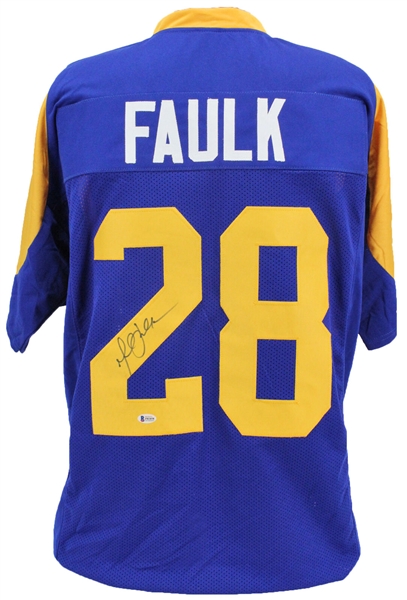 Marshall Faulk Signed St. Louis Rams Style Jersey (Beckett/BAS)