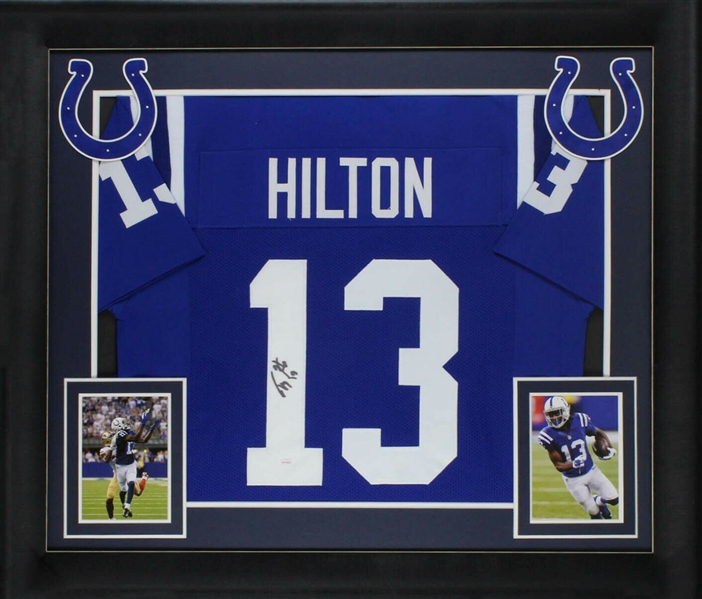 T.Y. Hilton Signed & Framed Indianapolis Colts Style Jersey in Custom Framed Display (JSA)