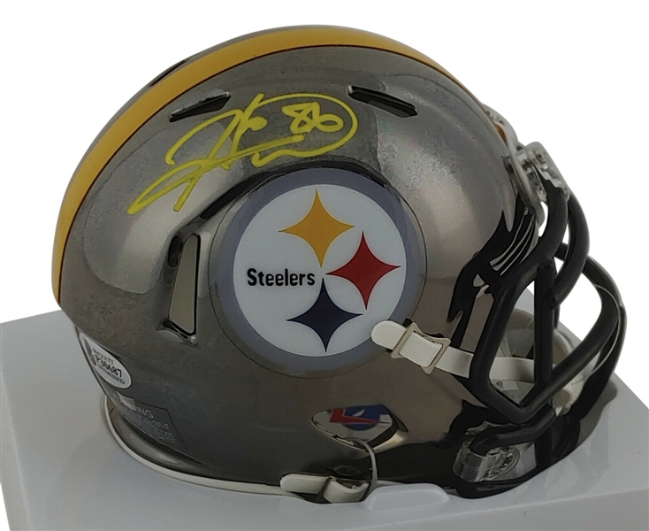 Hines Ward Signed Pittsburgh Steelers Chrome Speed Mini Helmet (Beckett/BAS)